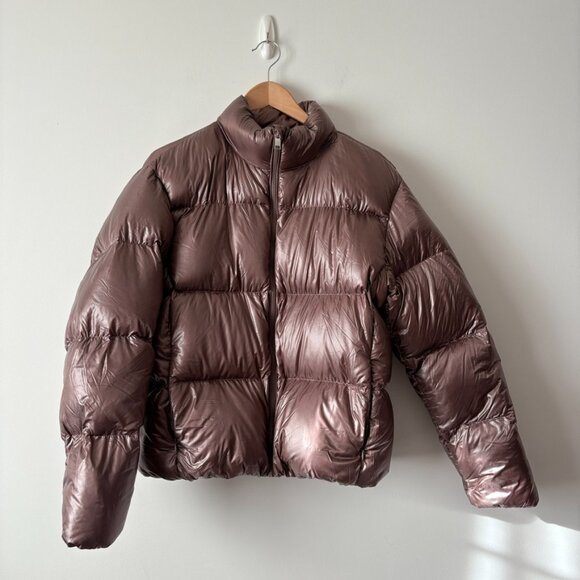 Aritzia The Group by Babaton the Park City Puffer Jacket Metallic Stone Medium - Picture 5 of 9
